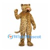 Leopard Mascot Costume in Gold with Dense Black Rosettes