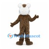 Leopard Mascot Costume with Spotted Body and White Head Fur
