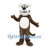Leopard Mascot Costume with Spotted Body and White Head Fur