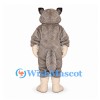 Cat Mascot Costume in Gray with Cream Belly and Dark Ear Tips