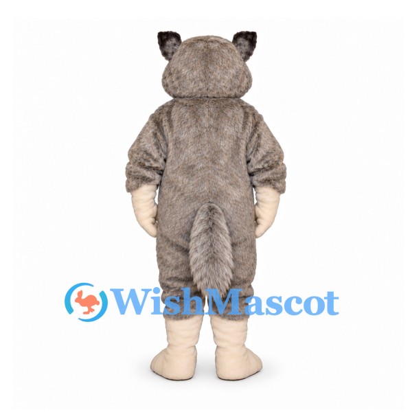 Cat Mascot Costume in Gray with Cream Belly and Dark Ear Tips