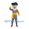 Captain Mascot Costume with Gray Beard and Blue Tricorn Hat