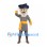 Captain Mascot Costume with Gray Beard and Blue Tricorn Hat