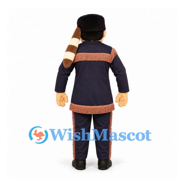 Man Mascot Costume with Black Beard and Navy Trimmed Outfit