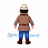 Explorer Mascot Costume with Tan Hat and Brown Jacket