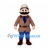 Explorer Mascot Costume with Tan Hat and Brown Jacket
