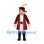 Musketeer Mascot Costume with Burgundy Coat and Feathered Hat