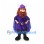 Viking Mascot Costume with Purple Cape and Curly Red Beard
