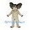 Rat Mascot Costume in Cream with Large Dark Ears and Long Tail