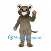 Mouse Mascot Costume in Gray Brown with Long Thin Tail