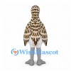 Shorebird Mascot Costume with Brown Patterned Wings and Long Gray Beak
