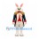 Rabbit Mascot Costume with Navy Soldier Tailcoat and Gold Epaulettes
