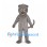 Rat Mascot Costume in Gray with Spiky Hair and Long Tail