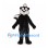 Skunk Mascot Costume in Black with White Face and Bushy Tail