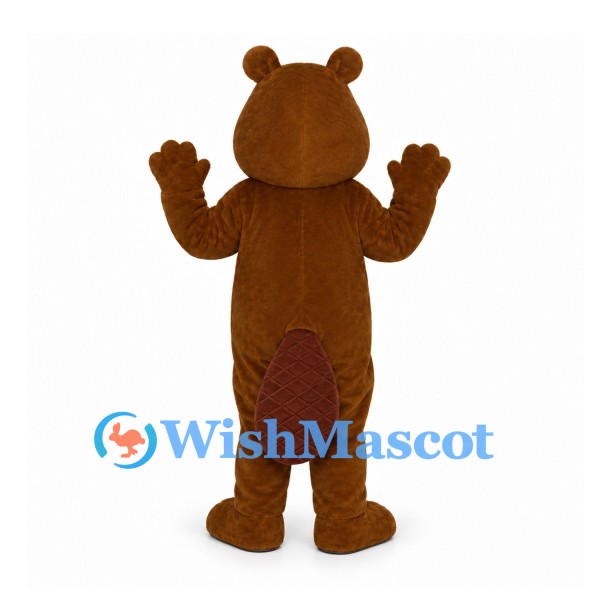 Beaver Mascot Costume in Brown with Buck Teeth and Paddle Tail