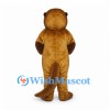 Otter Mascot Costume in Golden Brown with Long Tapered Tail