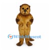 Otter Mascot Costume in Golden Brown with Long Tapered Tail