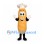 Baguette Mascot Costume with White Chef Hat and Smiling Face