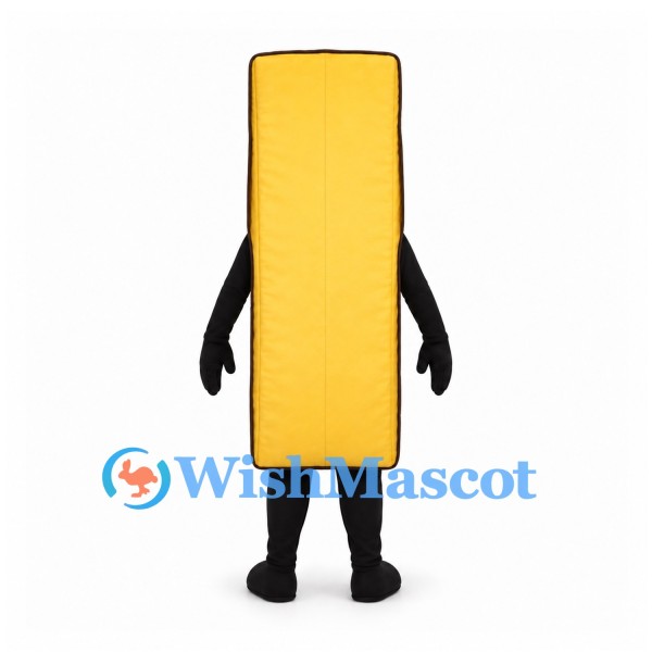 French Fry Mascot Costume in Yellow with Rectangular Body