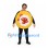 Pancake Mascot Costume with Strawberry Cream and Syrup Designs
