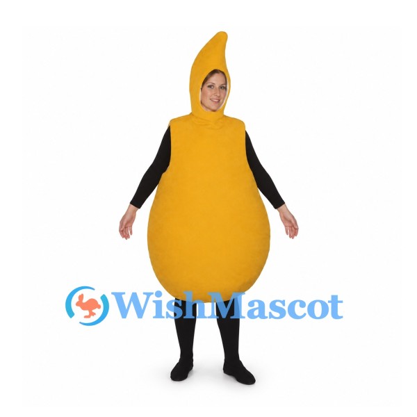 Pear Mascot Costume in Yellow with Open Face Hood