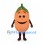 Orange Mascot Costume with Green Leaves and Smiling Face