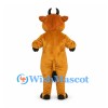 Bull Mascot Costume in Tan with Black Horns and Muzzle