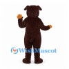 Dog Mascot Costume in Brown with Black Eye Mask and Tan Belly