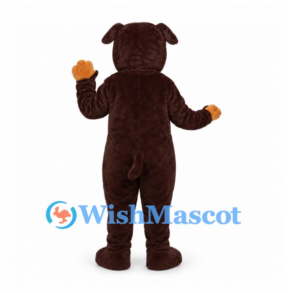 Dog Mascot Costume in Brown with Black Eye Mask and Tan Belly
