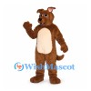 Dog Mascot Costume in Brown with Cream Belly and Curved Tail