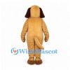 Dog Mascot Costume in Tan with Brown Ears and Large Nose