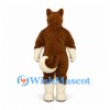 Husky Dog Mascot Costume in Brown and White with Curled Tail