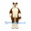 Husky Dog Mascot Costume in Brown and White with Curled Tail