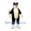 Husky Dog Mascot Costume in Black and White with Curled Tail