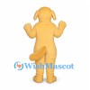 Dog Mascot Costume in Tan with Dark Paw Pads and Floppy Ears