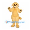 Dog Mascot Costume in Tan with Dark Paw Pads and Floppy Ears