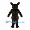 Bulldog Mascot Costume in Black with White Patches and Heart Chest