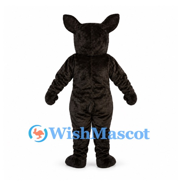 Bulldog Mascot Costume in Black with White Patches and Heart Chest