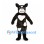 Bulldog Mascot Costume in Black with White Patches and Heart Chest