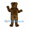 Bulldog Mascot Costume in Brown with Wrinkled Face