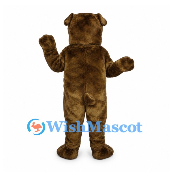 Bulldog Mascot Costume in Brown with Wrinkled Face