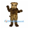 Bulldog Mascot Costume in Brown with Wrinkled Face