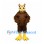 Owl Mascot Costume in Brown with Gold Face and Yellow Feet