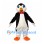 Penguin Mascot Costume in Black and White with Red Bow Tie