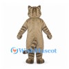 Cat Mascot Costume in Gray with Dark Tabby Stripes