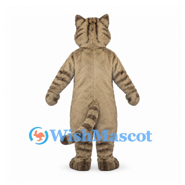 Cat Mascot Costume in Gray with Dark Tabby Stripes