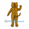 Tiger Mascot Costume in Gold with Fine Black Stripes and White Belly
