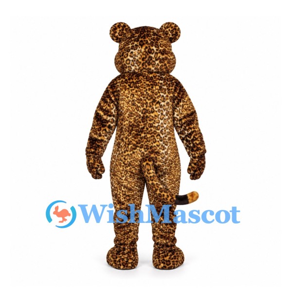 Leopard Mascot Costume with Small Spots and Cream Belly