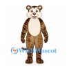 Leopard Mascot Costume with Small Spots and Cream Belly