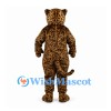 Leopard Mascot Costume with Dark Spotted Body and Tan Belly